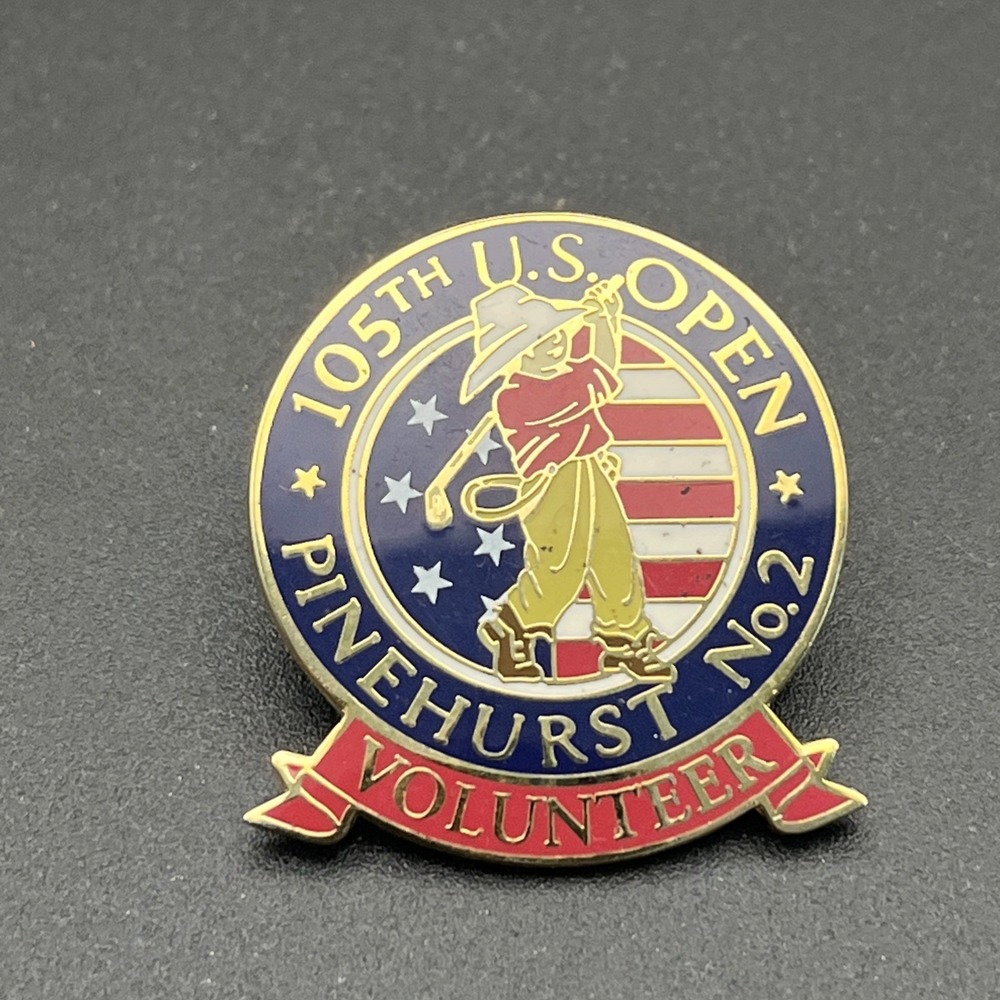 105th U.S. Open Pinehurst No. 2 Golf Tournament Volunteer Lapel Hat Pin